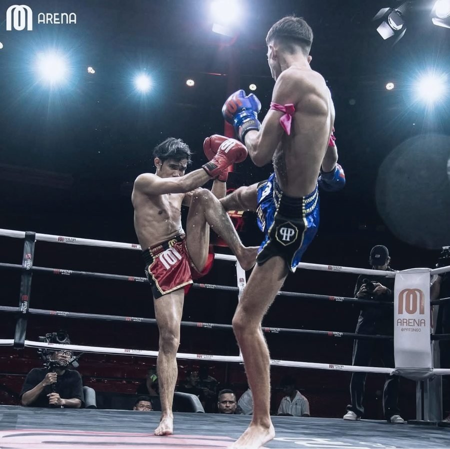 Jayden Gill checking a kick at M Arena Stadium, Phuket
